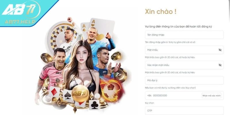 Đăng ký tài khoản đánh cá vui vẻ AB77 