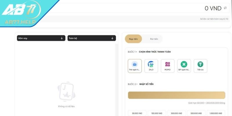 Người chơi nạp tiền thần tốc qua ngân hàng
